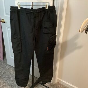 mens track, wind, waterproof cargo joggers NWOT